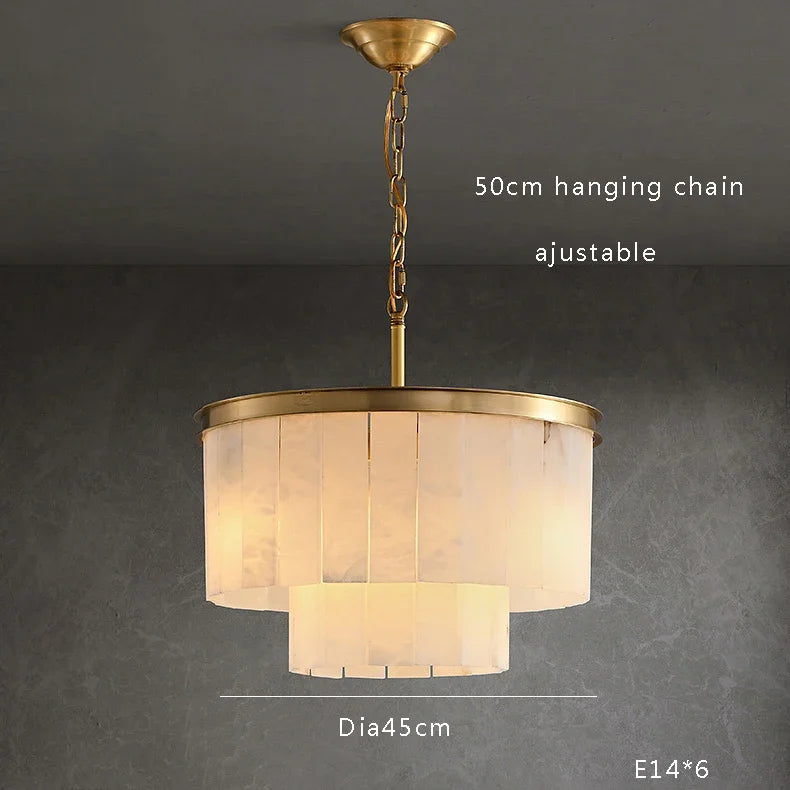 Full copper resin living room chandelier luxury marble dining room bedroom study