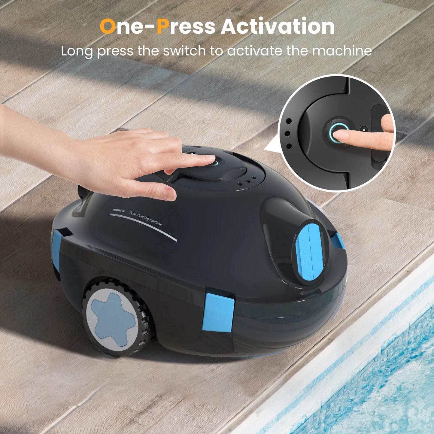 INSE Y10 Cordless Robotic Pool Cleaner,90 Mins Runtime, Self-Parking Up to 65ft/1100 Sq.Ft