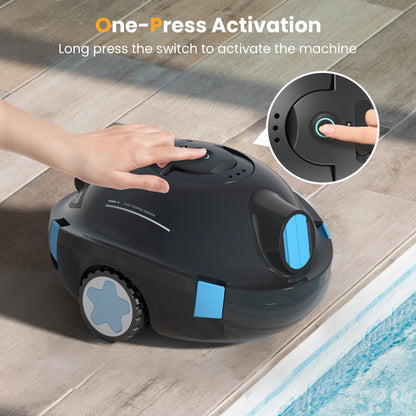 INSE Y10 Cordless Robotic Pool Cleaner,90 Mins Runtime, Self-Parking Up to 65ft/1100 Sq.Ft