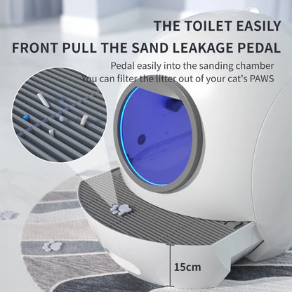 Automatic Cat Litter Box Large WIFI Controlled Cleaning Intelligent Luxury Cat Litter Pan