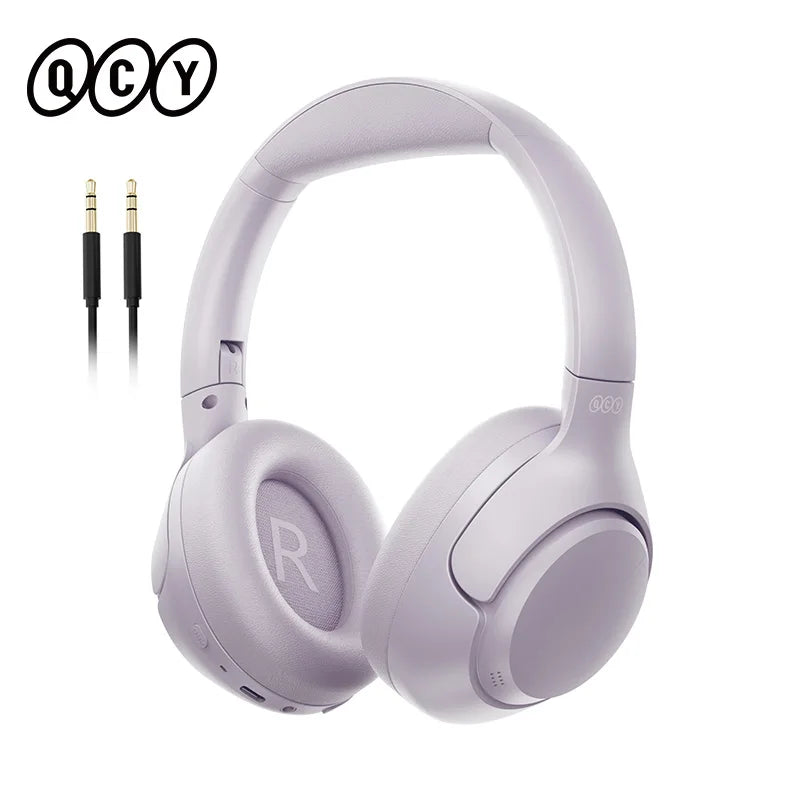 Wireless Headphones Bluetooth 5.4 Hi-Res Audio Over Ear Headset 43dB Hybrid Active Noise Cancellation Earphones