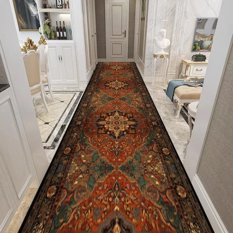 Retro Persian Style Living Room Hall Carpet Stairway Hallway Stairs Home Decor Corridor Aisle Runner Rug Kitchen Mat Customized