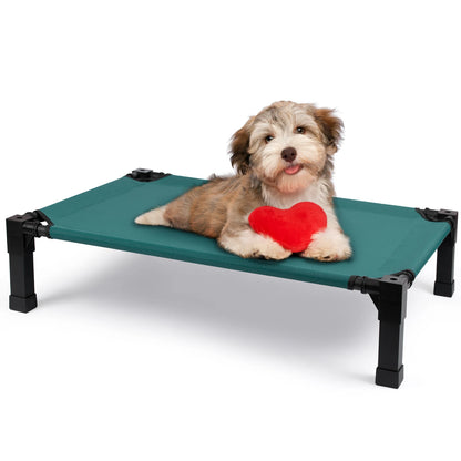 Cooling Raised Pet Cot with Chew Proof Washable Breathable Mesh and Metal Frame, Portable Dog Cot Bed