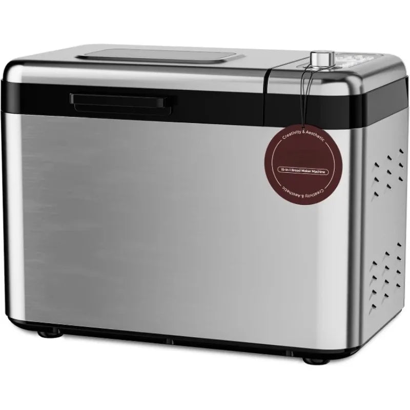 Fully upgraded Bread Maker, 3.3LB Larger Bread Machine 15-in-1 Stainless Steel & Nonstick Ceramic Pan