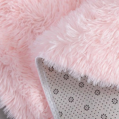 Super Soft Plush Round Rug Mat Fluffy White Carpets For Living Room Home Decor Bedroom Kid Room