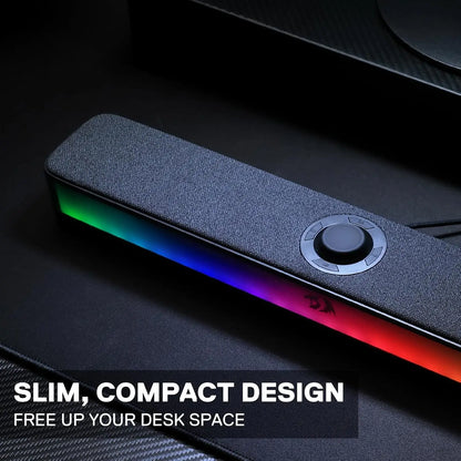 GS515 RGB Desktop Soundbar 2.0 Channel Stereo Computer Speakers for Desktop Bluetooth 5.3, USB-C/USB Powered