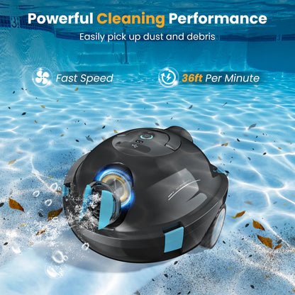 INSE Y10 Cordless Robotic Pool Cleaner,90 Mins Runtime, Self-Parking Up to 65ft/1100 Sq.Ft