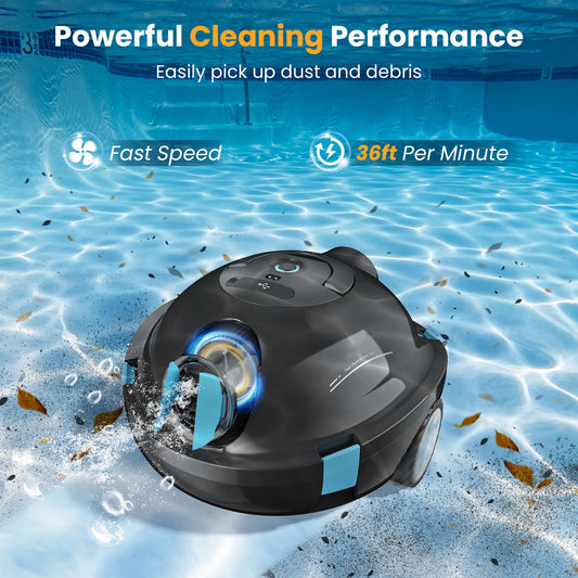INSE Y10 Cordless Robotic Pool Cleaner,90 Mins Runtime, Self-Parking Up to 65ft/1100 Sq.Ft