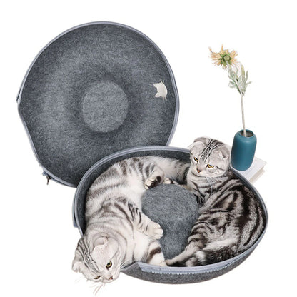 B-Tunnel Donut Cat Bed Interactive Tunnel Pet Felt Indoor Toys Cats House Kitten Training Toy