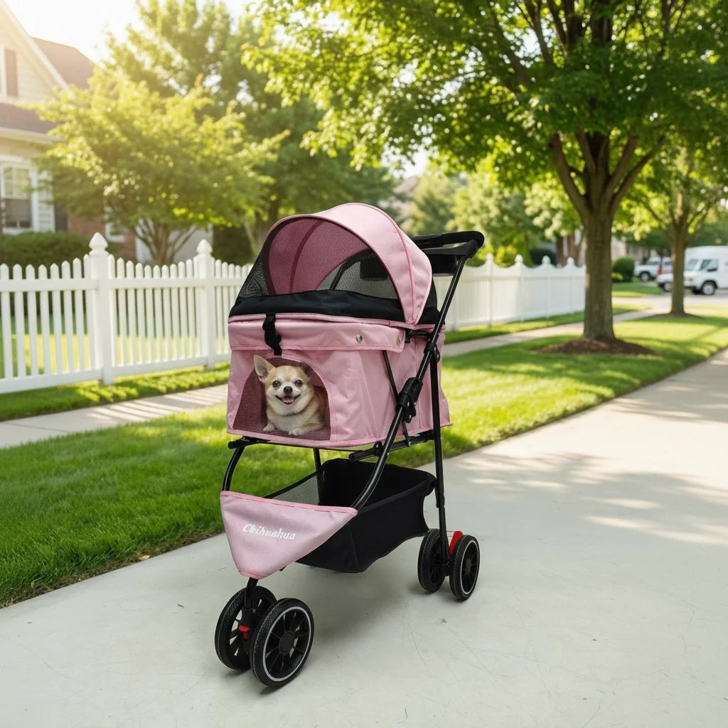 Pet Stroller Travel Portable Dog Stroller Foldable Dog Cat Carrier Strolling