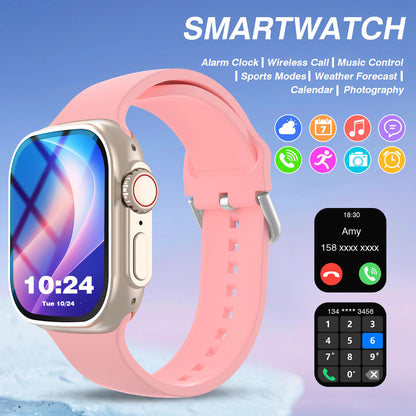 2026 Smart Watch with Wireless Calling, Weather Forecast & Sports Mode, DIY Wallpaper SMS Alerts Silicone Strap for Men Women