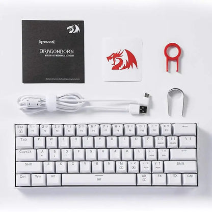 Redragon K630 Dragonborn Hot Swappable 60% Wired Vibrant RGB LED USB Gaming 61 Keys Mechanical Keyboard