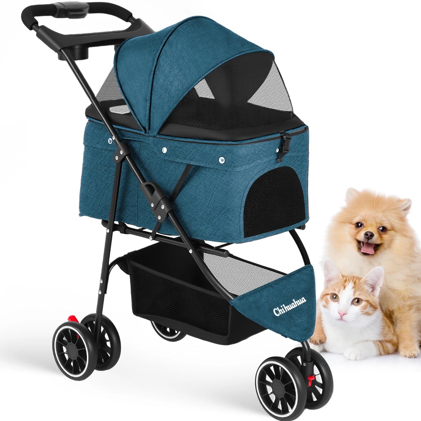 Pet Stroller Travel Portable Dog Stroller Foldable Dog Cat Carrier Strolling