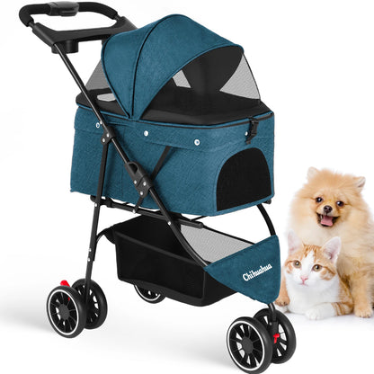 Pet Stroller Travel Portable Dog Stroller Foldable Dog Cat Carrier Strolling