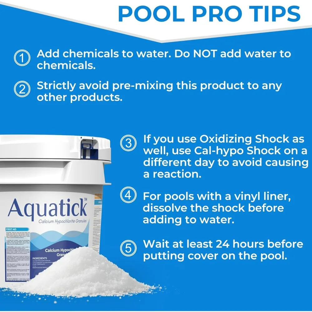 Pro-Grade Chlorine Pool Shock 25Lb - 68% Cal-Hypo Granular Sanitizer Prevents Bacteria Algae Restores Crystal Clear Pool Water