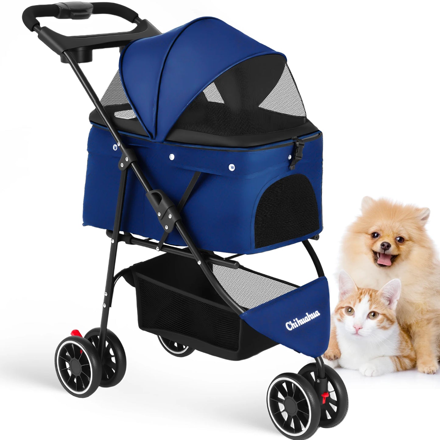 Pet Stroller Travel Portable Dog Stroller Foldable Dog Cat Carrier Strolling