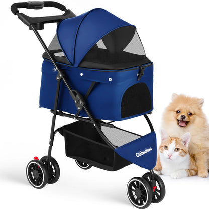 Pet Stroller Travel Portable Dog Stroller Foldable Dog Cat Carrier Strolling