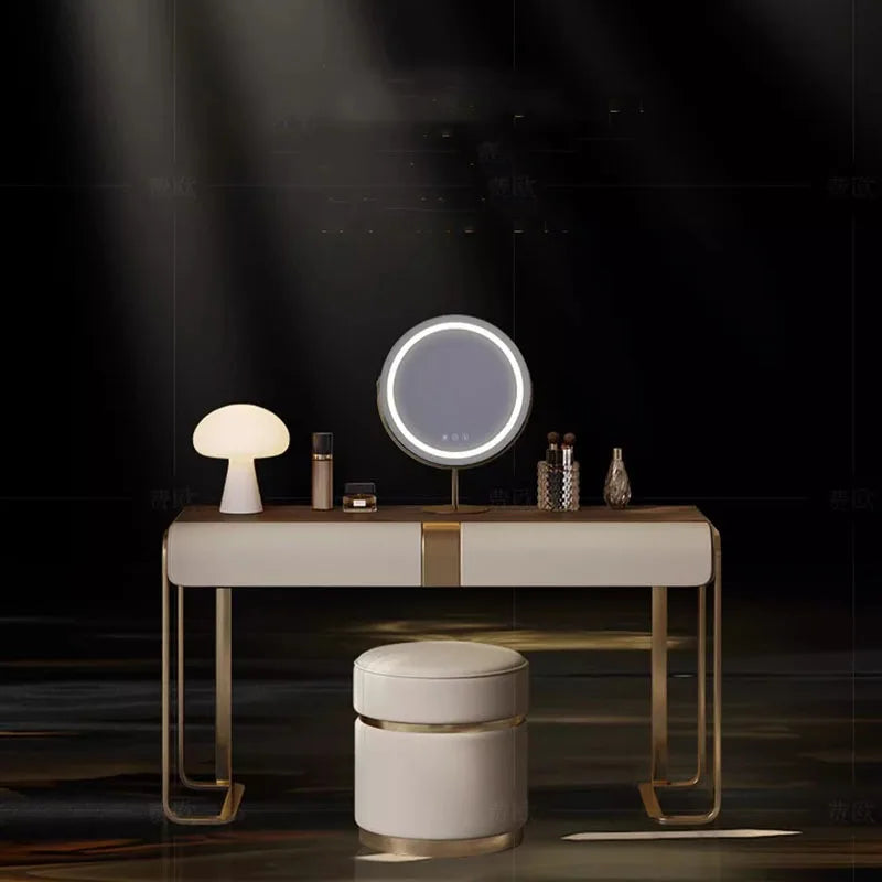 Bedroom Led Light Dressing Table Mirror Luxury Drawer European Dressing Table Girls Makeup
