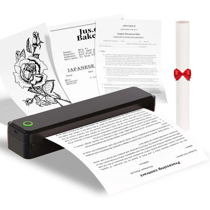 Portable Printers Wireless Inkless Thermal A4 Label Maker US Letter Android iOS Phone & Laptop For Travel Office School