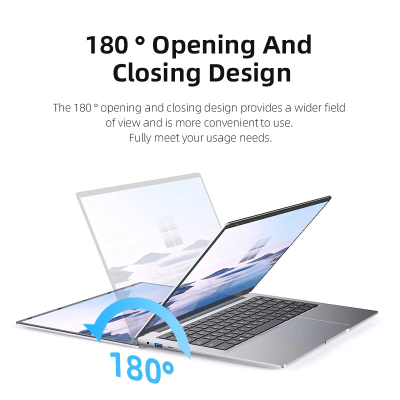 14.1" Ultra Slim Windows 11 Pro Laptop Computer intel Atom A3950 12GB RAM 1TB 2TB SSD Notebook PC 1080P HD