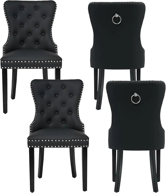Velvet Dining Chairs Set of 4, Tufted Upholstered Dining Room Chair