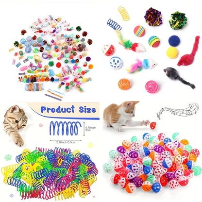 14pcs Cat Toys Mixed Pack. A Combination of Various Plastic Toys and Plush Toys