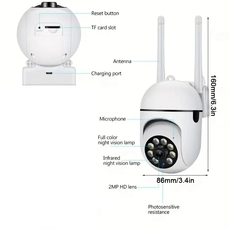 Wireless Monitoring Camera 360 degree intercom 1080P Home Security Camera Remote HD Night Vision Camera
