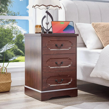 Farmhouse Cherry Wood Chest of Drawers for Bedroom Dresser, Rustic Wide Drawers Dressers