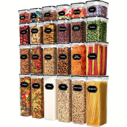 24Piece Airtight Food Storage Containers Set BPA-Free Plastic Canisters with 40 Labels