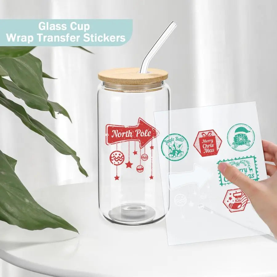 20 Pack Glass Cups with Bamboo Lids and Glass Straws 16oz Clear Glass Tumblers