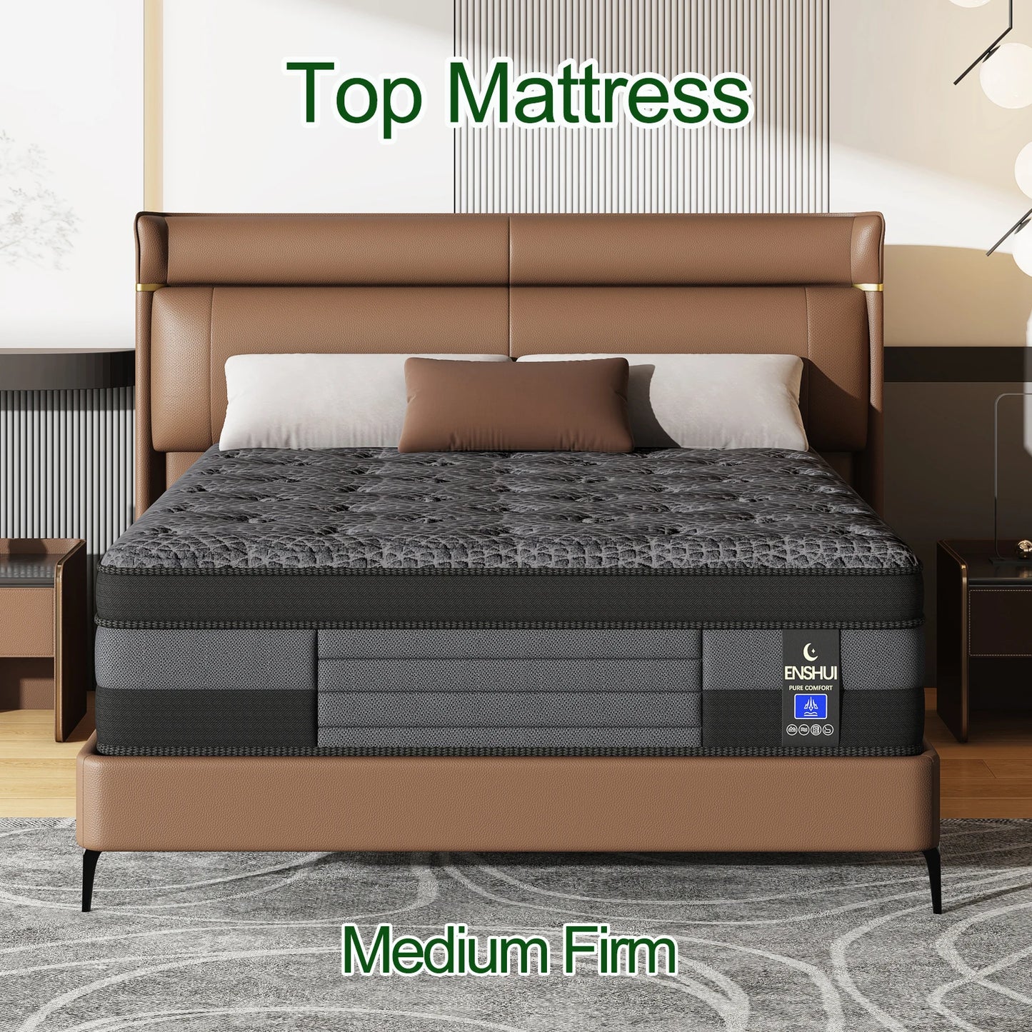 12"Twin Full Queen King Hybrid Mattress For Back Pain Relief Feel, Breathable