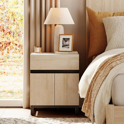 Dresser and Nightstand Set of 3, 63 Inches Dresser with 6 Drawers, 2 Nightstand with Drawer and Cabinet