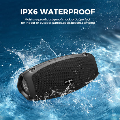 70W Waterproof Portable Loud Bluetooth Speaker, Wireless Outdoor Boombox Subwoofer Triple Passive