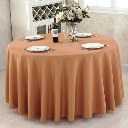 Wedding Decoration Table Cloth Round Table Cover Polyester Plain Colour Hotel Banquet Events Birthday Party Celebration Holiday