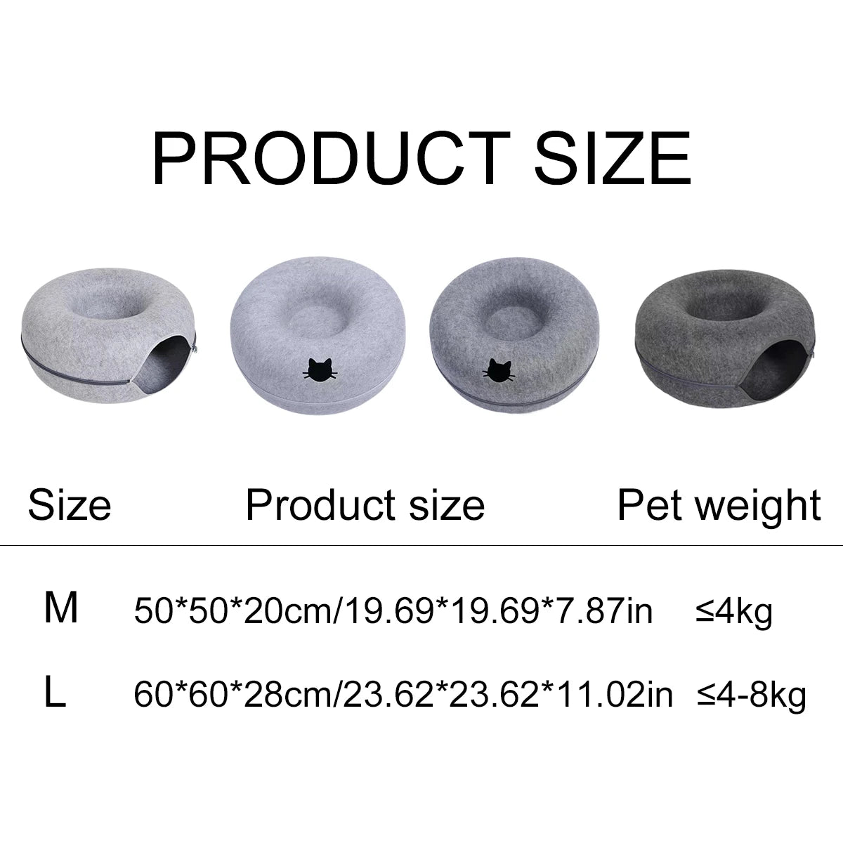 B-Tunnel Donut Cat Bed Interactive Tunnel Pet Felt Indoor Toys Cats House Kitten Training Toy