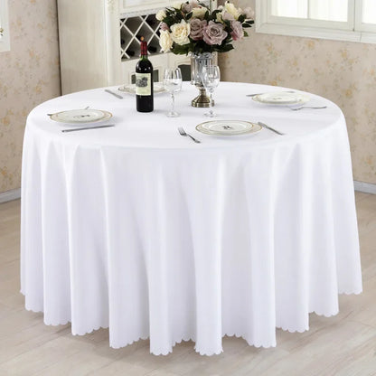 Wedding Decoration Table Cloth Round Table Cover Polyester Plain Colour Hotel Banquet Events Birthday Party Celebration Holiday