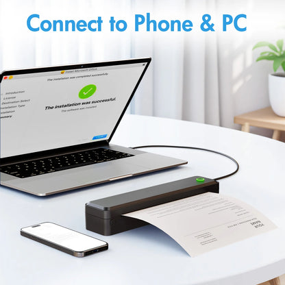 Portable Printers Wireless Inkless Thermal A4 Label Maker US Letter Android iOS Phone & Laptop For Travel Office School