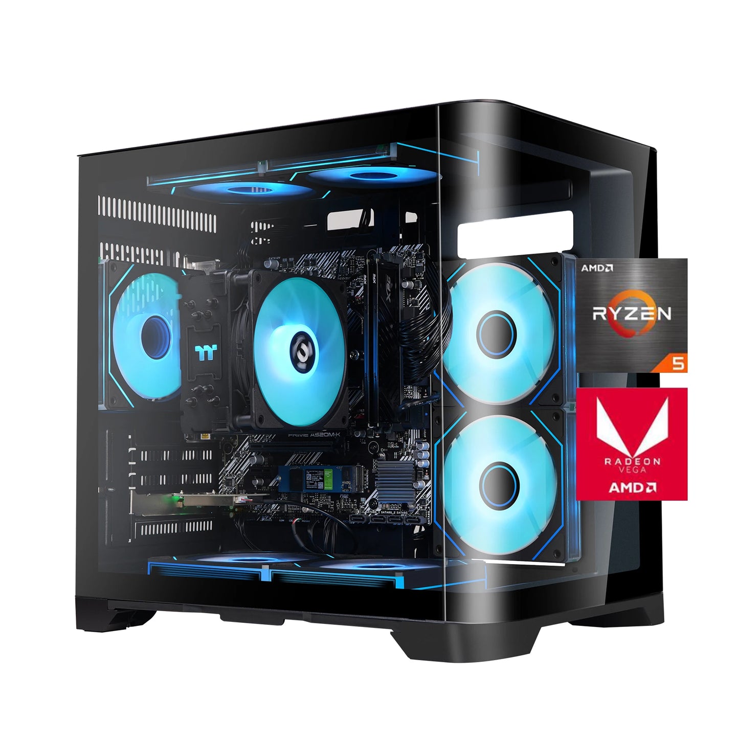 AMD Ryzen 5 5600GT 3.9GHz 16GB(8G*2) DDR4 3200 1T NVME SSD ARGB 7 Fans Win 11 Home Gamer Desktop PC