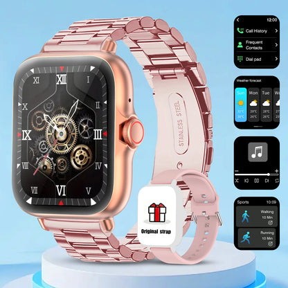 Smart watch with full touch screen, call, message reminder, compatible with iPhone/android mo