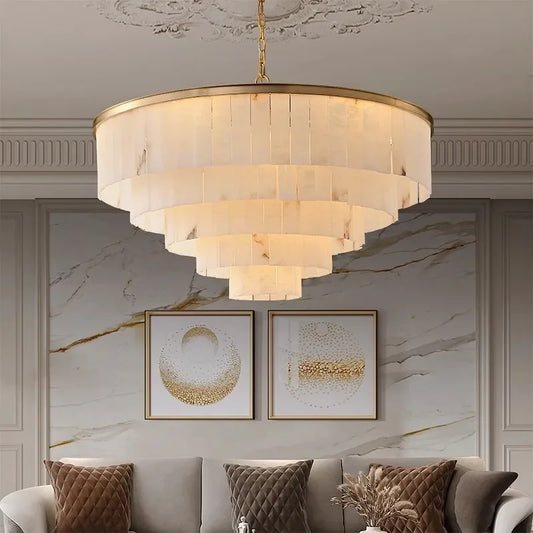 Full copper resin living room chandelier luxury marble dining room bedroom study