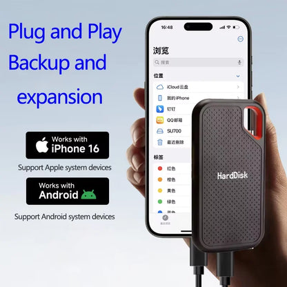 SSD 128TB High Speed External Hard Drive 1TB Hard Disk 2TB 4TB USB 3.1 Storage Device for Laptop/PC/Phone