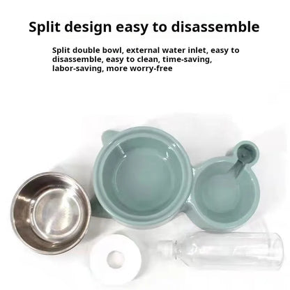 Cat Automatic Water Dispenser Plastic Water Bottle Cat And Dog Bowl Feeding And Drinking Pet Feeding Bowl