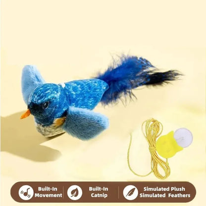 Pet Toy cat Plush toy emulates the sound bird to amuse the cat elastic rope