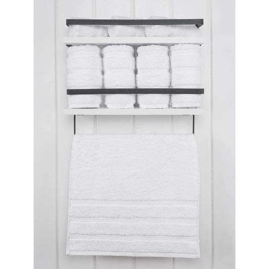 Soft and luxurious bathroom towels, 100% Turkish cotton, four-piece set, suitable for kitchen and bathroom, white.