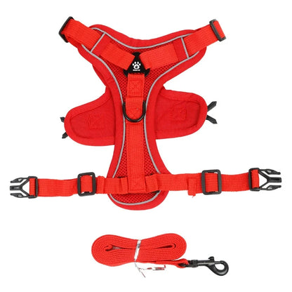 No Pull Harness and Leash Set Adjustable Pet Harness Vest for Small Dogs Cats Reflective Dog Chest Strap Lead Walking