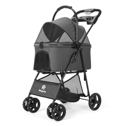 3 in 1 Pet Stroller with Removable Carrier, Folding Stroller for Small/Medium Dogs and Cats, Waterproof