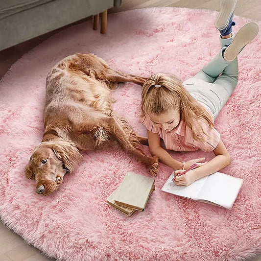 Super Soft Plush Round Rug Mat Fluffy White Carpets For Living Room Home Decor Bedroom Kid Room