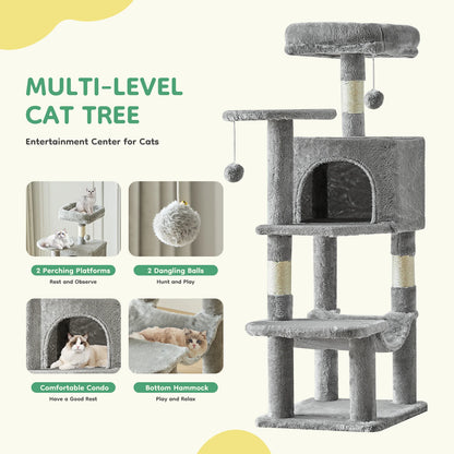 l Multi-Cat Climbing Tower for Pet Furniture Natural Sisal Scratching Posts Stable Pet House