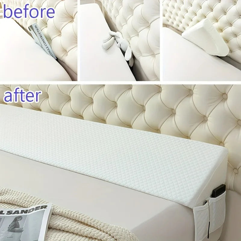 Bed Wedge Pillow - Adjustable 0-7" Gap Filler for Headboard & Mattress/Wall, Backrest