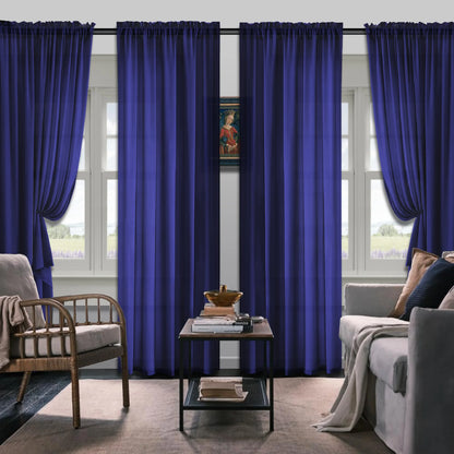 Set Of 4 Curtains, Simple Rod Pocket Blackout Curtains, Suitable For Living Room, Office, Home, Bedroom Decoration